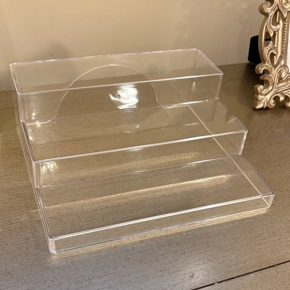 Home Interiors Clear 3-Tier Acrylic Makeup Organizer - Transparent